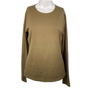 Worth Top Womens Sz M Brown Stretch Soft Knit Long Sleeve Round Neck Pullover